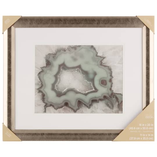 Gallery Metallic Gold Scooped Frame with Mat by Studio Décor